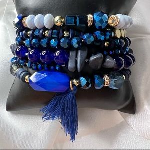 Beaded tassel bracelet set